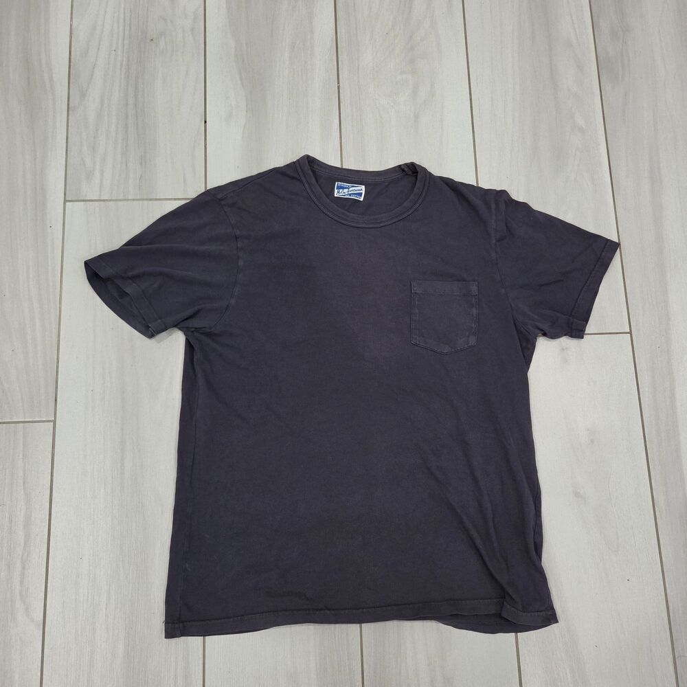 McCoy Sportswear Men’s 38 Regular Faded Navy Pocket T Shirt USA Made Cotton